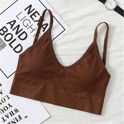 Kvinnor Tank Top Bralette Bomull Underkläder Sömlös Rör Crop Top Kvinna Backless Underkläder Solid Färg Camisole Avtagbar Vadderad